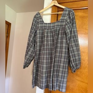 Christy Dawn Plaid Dress in Blue and Gray